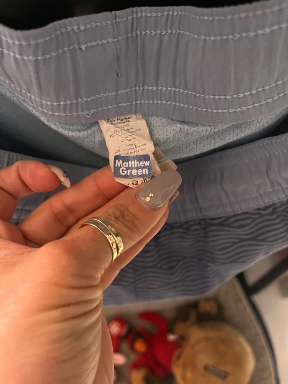Vintage Matthew Green Kids Swim Trunks in Light Blue